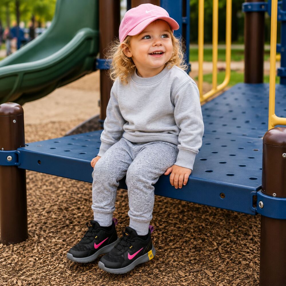 Nike Reposto TD Toddler Girls Sneakers 7C Black Pink Athletic Shoes DA3267-006